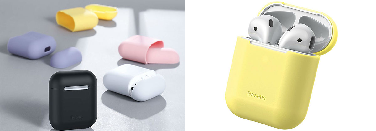 Чехол для AirPods Baseus Ultrathin Series Silica Gel Protector for Airpods 1/2 Pink WIAPPOD-BZ04 2