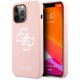 Чехол Guess Liquid silicone 4G Big logo Hard для iPhone 13 Pro Max, цвет Розовый (GUHCP13XLS4GWPI)