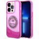 Чехол Karl Lagerfeld Liquid glitter RSG logo Hard для iPhone 14 Pro, цвет Розовый (KLHCP14LLCRSGRF)