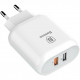 Сетевое зарядное устройство Baseus Bojure Series Dual-USB Quick charge charger for EU 18W, цвет Белый (CCALL-AG02)