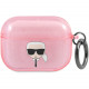 Чехол Karl Lagerfeld TPU Glitters with ring Karl Transparent для AirPods Pro, цвет Розовый (KLAPUKHGP)