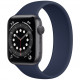 Умные часы Apple Watch Series 6 GPS, 44 мм, корпус из алюминия цвет "Серый космос", силиконовый монобраслет цвет Темно-синий