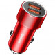 Автомобильное зарядное устройство Baseus Small Screw Quick Charge 3.0 Dual-USB 36W, цвет Красный (CAXLD-B09)