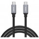 Кабель Aukey Sync & Charging Cable USB Type-C to USB Type-C 2.4 А 2 м, цвет Черный/Серебристый (CD-CD6)