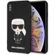 Чехол Karl Lagerfeld Liquid silicone Iconic Karl Hard для iPhone XS Max, цвет Черный (KLHCI65SLFKBK)