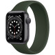 Умные часы Apple Watch Series 6 GPS, 40 мм, корпус из алюминия цвет "Серый космос", силиконовый монобраслет цвет Темно-зеленый