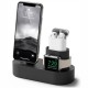 Силиконовая подставка Elago Charging hub 3 в 1 для AirPods Pro/iPhone/Apple Watch (без ЗУ и кабеля), цвет Черный (EST-TRIO-BK)