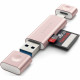 Переходник Satechi Aluminum Type-C USB 3.0 and Micro/SD Card Reader, цвет "Розовое золото" (ST-TCCRAR)