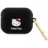 Чехол Hello Kitty Liquid silicone 3D Rubber Kitty Head для AirPods Pro, цвет Черный (HKAP3DKHSK)