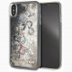 Чехол Karl Lagerfeld Liquid glitter Iconic Hard для iPhone XS Max, цвет Прозрачный/Золотой (KLHCI65KSICGO)