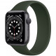 Умные часы Apple Watch Series 6 GPS, 44 мм, корпус из алюминия цвет "Серый космос", силиконовый монобраслет цвет Темно-зеленый