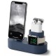 Силиконовая подставка Elago Charging hub 3 в 1 для AirPods Pro/iPhone/Apple Watch (без ЗУ и кабеля), цвет Синий (EST-TRIO-JIN)
