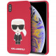 Чехол Karl Lagerfeld Liquid silicone Iconic Karl Hard для iPhone XS Max, цвет Красный (KLHCI65SLFKRE)