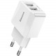 Сетевое зарядное устройство Baseus Mini Dual-U Charger EU 2.1 A, цвет Белый (CCALL-MN02)