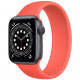 Умные часы Apple Watch Series 6 GPS, 40 мм, корпус из алюминия цвет "Серый космос", силиконовый монобраслет цвет "Розовый цитрус"