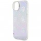 Чехол Guess PC/TPU Peony glitter +Nylon Hand cord Hard для iPhone 15 Plus, цвет Радужный, цвет Фиолетовый (GUHCP15MHPELISU)