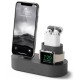 Силиконовая подставка Elago Charging hub 3 в 1 для AirPods Pro/iPhone/Apple Watch (без ЗУ и кабеля), цвет Темно-серый (EST-TRIO-DGY)