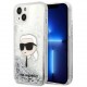 Чехол Karl Lagerfeld Liquid glitter NFT Karl head Hard для iPhone 14, цвет Серебристый (KLHCP14SLNKHCH)