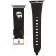 Ремешок Karl Lagerfeld PU Saffiano Karl head для Apple Watch 41/40/38 мм, цвет Черный (KLAWMOKHK)