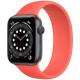 Умные часы Apple Watch Series 6 GPS, 44 мм, корпус из алюминия цвет "Серый космос", силиконовый монобраслет цвет "Розовый цитрус"