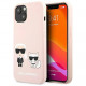 Чехол Karl Lagerfeld Liquid silicone Karl & Choupette Hard для iPhone 13 Mini, цвет Розовый (KLHCP13SSSKCI)