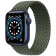 Умные часы Apple Watch Series 6 GPS, 40 мм, корпус из алюминия цвет Синий, плетеный ремешок цвет Зеленый