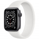 Умные часы Apple Watch Series 6 GPS, 40 мм, корпус из алюминия цвет "Серый космос", силиконовый монобраслет цвет Белый