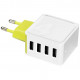 Сетевое зарядное устройство Rock Space Sugar Travel Charger 4 USB 4A, цвет Белый/Желтый