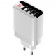 Сетевое зарядное устройство Baseus Mirror Lake Digital Display 4USB Travel Charger 30W, цвет Белый (CCJMHB-B02)