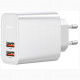 Сетевое зарядное устройство Baseus Speed Dual QC3.0 Quick charger U+U 30W EU, цвет Белый (CCFS-E02)