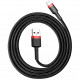Кабель Baseus Cafule Cable USB - Lightning 2.4 A 1 м, цвет Красный/Черный (CALKLF-B19)