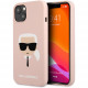 Чехол Karl Lagerfeld Liquid silicone Karl's Head Hard для iPhone 13 Mini, цвет Розовый (KLHCP13SSLKHLP)