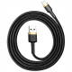 Кабель Baseus Cafule Cable USB - Lightning 2.4 A 1 м, цвет Золотой/Черный (CALKLF-BV1)