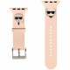 Ремешок Karl Lagerfeld Silicone Karl and Choupette heads для Apple Watch 45/44/42 мм, цвет Розовый (KLAWLSLCKP)