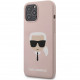 Чехол Karl Lagerfeld Liquid silicone Karl's Head Hard для iPhone 12 Pro Max, цвет Розовый (KLHCP12LSLKHLP)