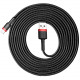 Кабель Baseus Cafule Cable USB - Lightning 2 A 3 м, цвет Красный/Черный (CALKLF-R91)