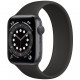 Умные часы Apple Watch Series 6 GPS, 44 мм, корпус из алюминия цвет "Серый космос", силиконовый монобраслет цвет Черный