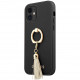 Чехол Guess PU Saffiano + Ring Hard для iPhone 12 mini, цвет Черный (GUHCP12SRSSABK)