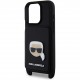 Чехол Karl Lagerfeld Crossbody cardslot PU Saffiano Metal Karl Head Hard для iPhone 15 Pro, цвет Черный (KLHCP15LSANKHPK)