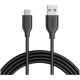 Кабель Anker PowerLine Type-C to USB 3.0 1.8 м, цвет Черный (A8166011)
