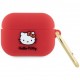 Чехол Hello Kitty Liquid silicone 3D Rubber Kitty Head для AirPods Pro, цвет Фуксия (HKAP3DKHSF)