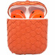 Беспроводные наушники Apple AirPods 2 Leather Edition в футляре с возможностью беспроводной зарядки, цвет "Оранжевый питон"