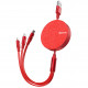 Кабель Baseus Fabric 3 в 1 Flexible Cable Micro USB + Lightning + USB Type-C 1.2 м, цвет Красный (CAMLT-BY09)