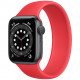 Умные часы Apple Watch Series 6 GPS, 40 мм, корпус из алюминия цвет "Серый космос", силиконовый монобраслет цвет Красный (PRODUCT)RED