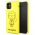 Чехол Karl Lagerfeld Liquid silicone Ikonik outlines Hard для iPhone 11, цвет Желтый/Черный (KLHCN61SILFLYE)