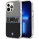 Чехол BMW Signature PC/TPU Horizontal Big logo Hard для iPhone 13 Pro, цвет Прозрачный/Черный (BMHCP13LPCUWMBK)