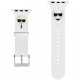 Ремешок Karl Lagerfeld Silicone Karl and Choupette heads для Apple Watch 45/44/42 мм, цвет Белый (KLAWLSLCKW)