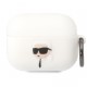 Чехол с карабином Karl Lagerfeld Silicone case NFT 3D Karl для AirPods Pro, цвет Белый (KLAPRUNIKH)