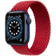 Умные часы Apple Watch Series 6 GPS, 40 мм, корпус из алюминия цвет Синий, плетеный ремешок цвет Красный (PRODUCT)RED