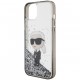 Чехол Karl Lagerfeld Liquid Glitter NFT Karl Ikonik Hard для iPhone 15 Plus, цвет Прозрачный/Черный (KLHCP15MLKKNSK)